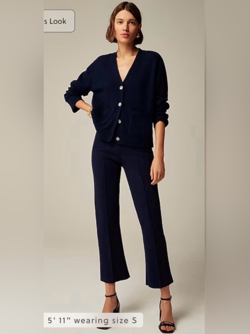 J.Crew Petite Delaney kickout sweater pant in navy